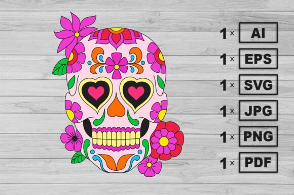 Download Sugar Skull Vector Artwork Mexican Style - Mexican style Collection