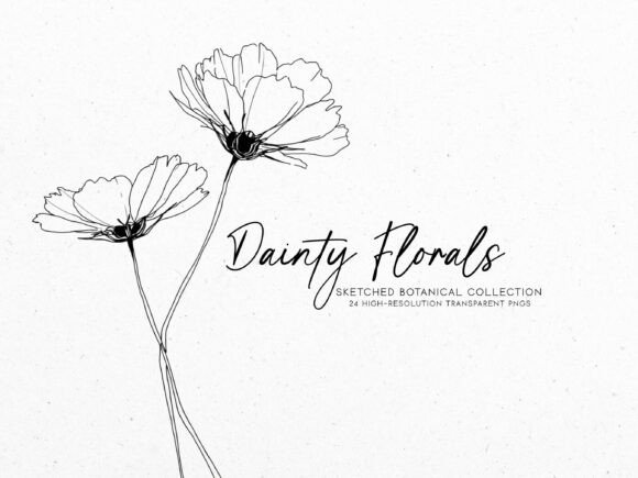 Download Dainty Florals | Botanical Line Art Set - Floral Collection