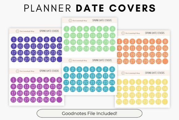 Download Spring Printable Date Cover Stickers - Date Collection