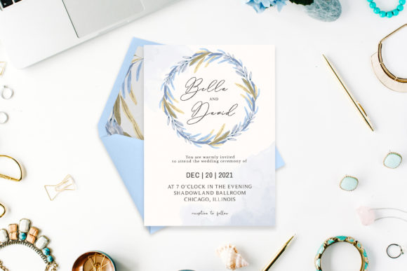 Download Blue Floral Watercolor Wedding Template - Wedding Collection