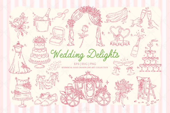 Download Wedding Delights Line Art Clipart - Wedding Collection