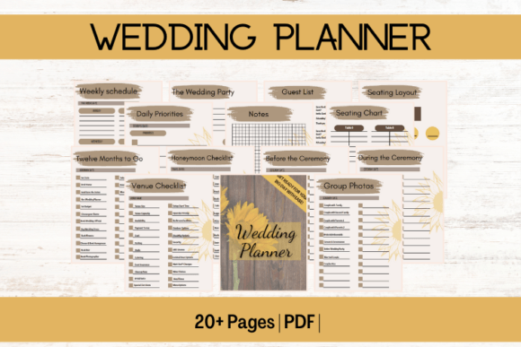 Download Wedding Template - Sunflower - Printable - Wedding Collection