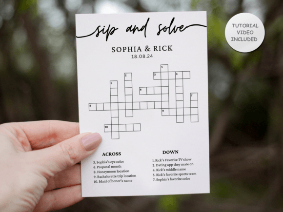 Download Custom Crossword Puzzle Wedding Template - Wedding Collection