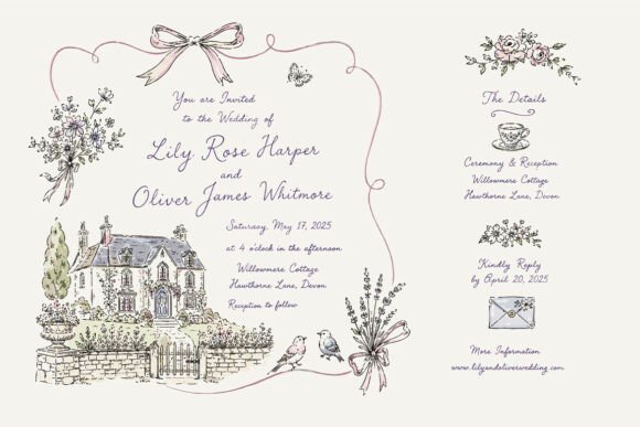 Download Whimsical Vintage Wedding Invitation - Wedding Collection