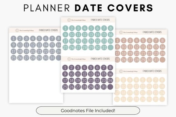 Download Faded Printable Planner Date Covers - Date Collection