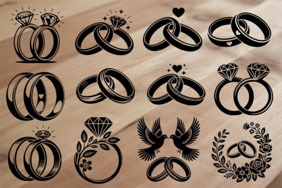Download Wedding Rings SVG Bundle Engagement Ring - Wedding Collection