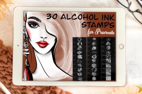 Download 30 Alcohol Ink Stamps for Procreate - Ink Collection