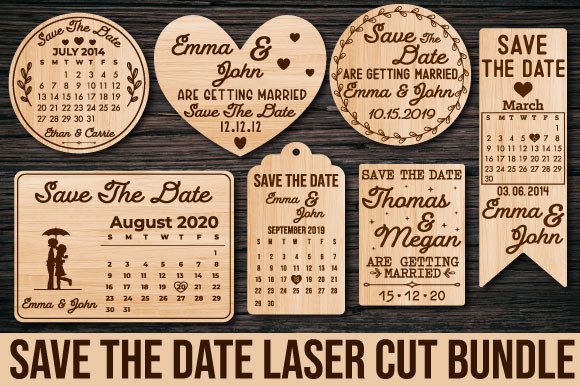 Download Save the Date Wood Laser Cut - Date Collection