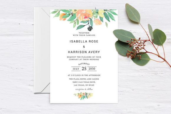 Download Green Watercolor Floral Wedding Template - Wedding Collection