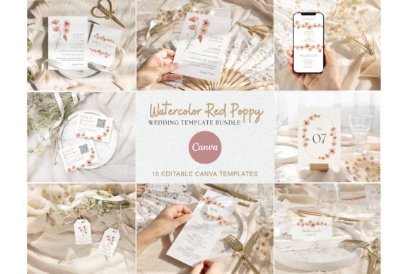 Download Watercolor Poppy Flower Wedding Template - Wedding Collection